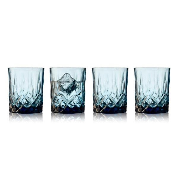 Lyngby Glas Sorrento Whisyglas 32 cl. - 4 stk. Blå