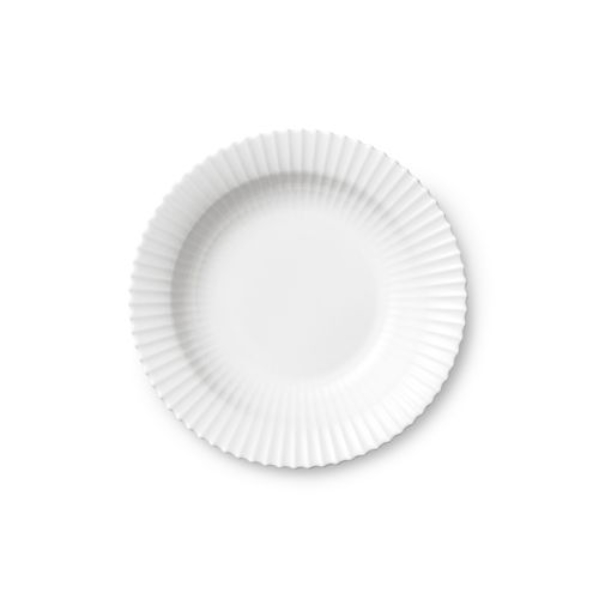 Lyngby Tallerken Dyb - Ø21cm. hvid