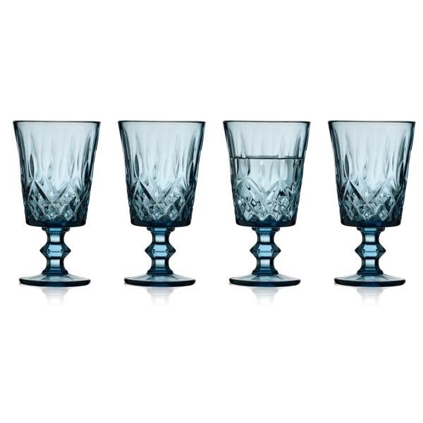 Lyngby Glas Sorrento Vinglas 29 cl. - 4 stk. Blå