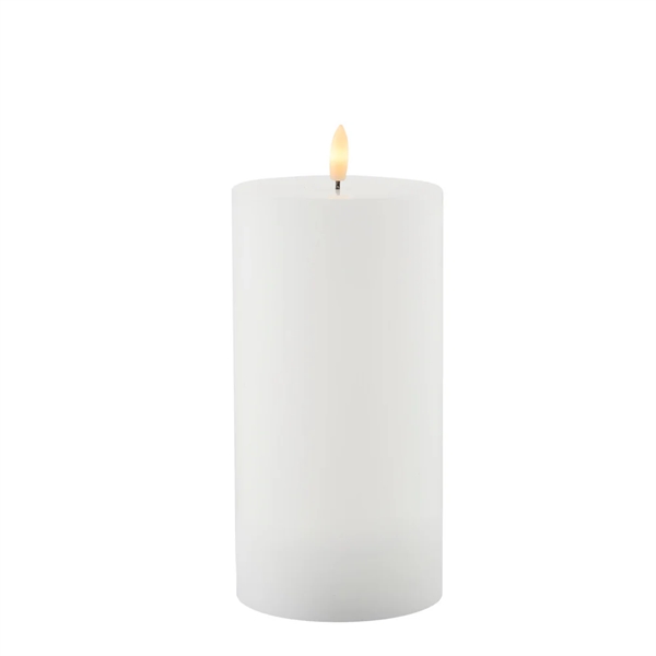 Sirius Sille Bloklys Ø10*20cm - Hvid - Genopladelig