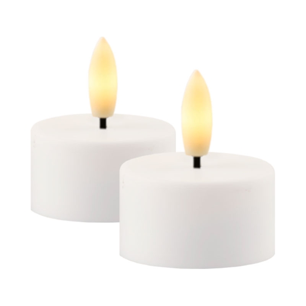 Sirius Sille Fyrfadslys Ø4cm - Hvid - Genopladelig