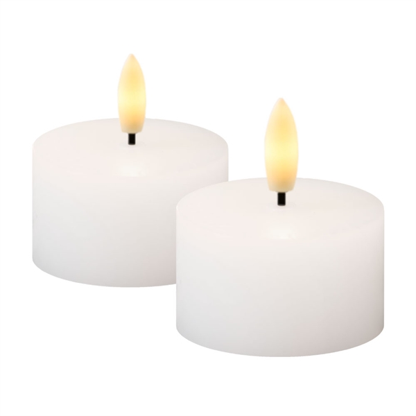Sirius Sille Fyrfadslys Ø6cm - Hvid - Genopladelig