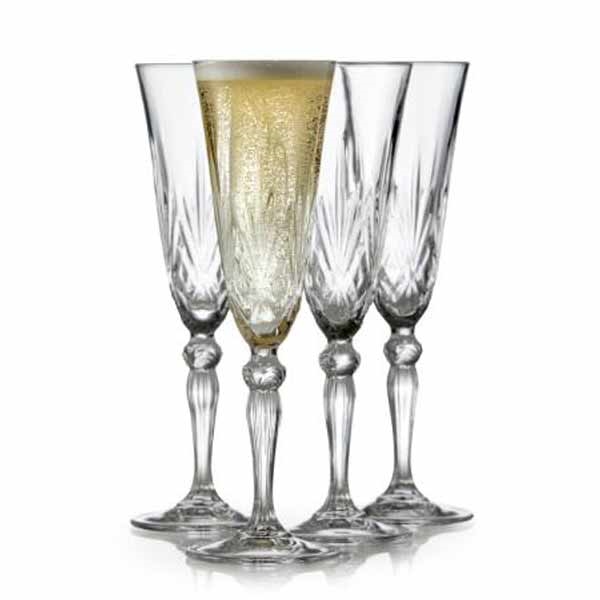 Lyngby Melodia Krystal Champagneglas - 4 stk.