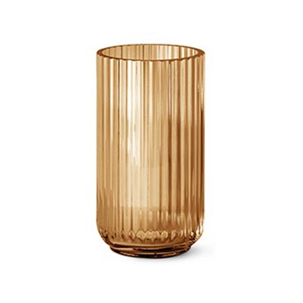 Lyngby Vase i amber glas - 20 cm