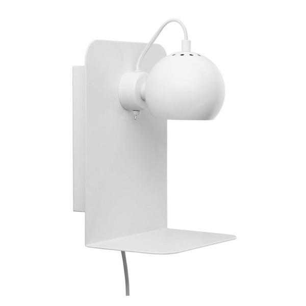 Frandsen Ball Væglampe med USB - Mat hvid