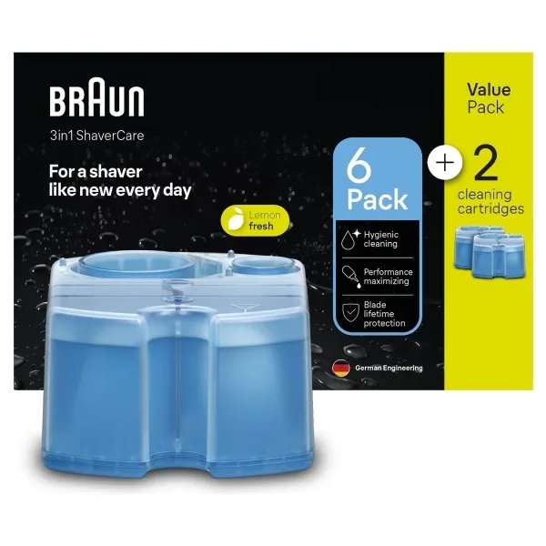 Braun Clean & Renew 3-i-1 ShaverCare Rensepatroner CCR6+2 - 8 stk