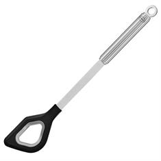 Grydeske/røreske med hul stål/sort - 32,5 cm