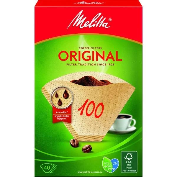 Melitta Original Kaffefilter 100 ubleget thumbnail