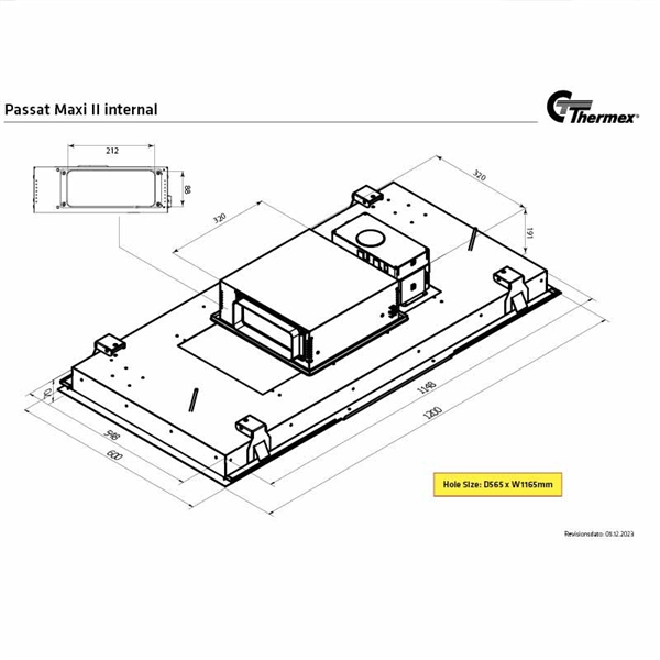 Thermex Emhætte Passat II 120x60 cm. - Hvid m. motor billede 5