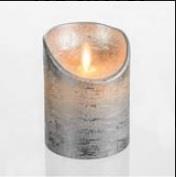 LED bloklys i sølv - 10 cm. thumbnail
